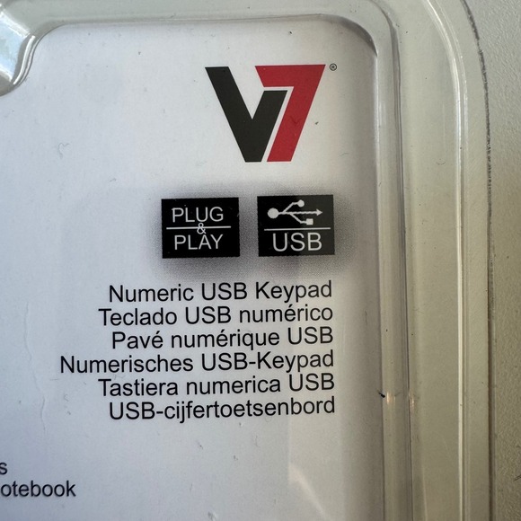 V7 Numeric USB Keypad Portable Number Pad for Laptop PC Windows 2000 Vista 7 NEW - Picture 4 of 6